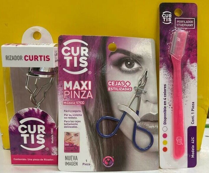 Set CURTIS PRO Eyelash Curler +Tweezer Eyebrow Hair + Eyebrow Razor Shaver